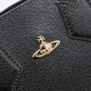 Vivienne Westwood Hand Bag Leather Black Gold Tone Auth am13092V-21