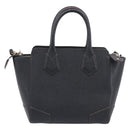 Vivienne Westwood Hand Bag Leather Black Gold Tone Auth am13092V-2