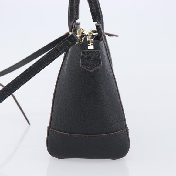 Vivienne Westwood Hand Bag Leather Black Gold Tone Auth am13092V