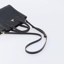 Vivienne Westwood Hand Bag Leather Black Gold Tone Auth am13092V-8