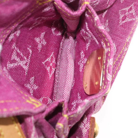 LOUIS VUITTON Monogram Denim Buggy PM Shoulder Bag Pink M95212 LV Auth am13094V