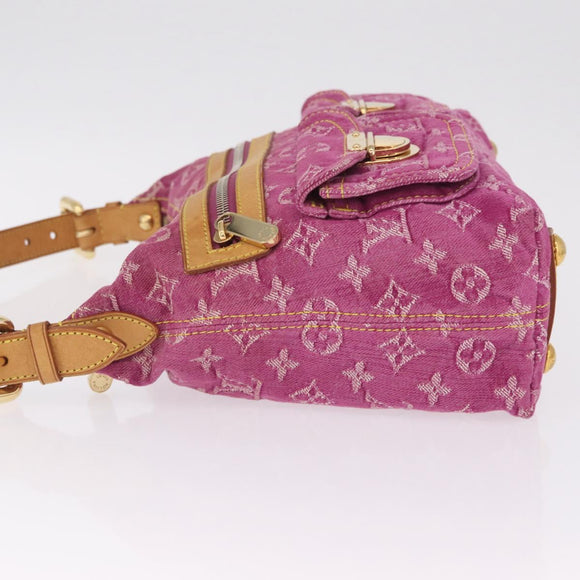 LOUIS VUITTON Monogram Denim Buggy PM Shoulder Bag Pink M95212 LV Auth am13094V