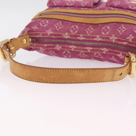 LOUIS VUITTON Monogram Denim Buggy PM Shoulder Bag Pink M95212 LV Auth am13094V