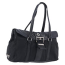PRADA Shoulder Bag Nylon Black Silver Auth am13098A-1