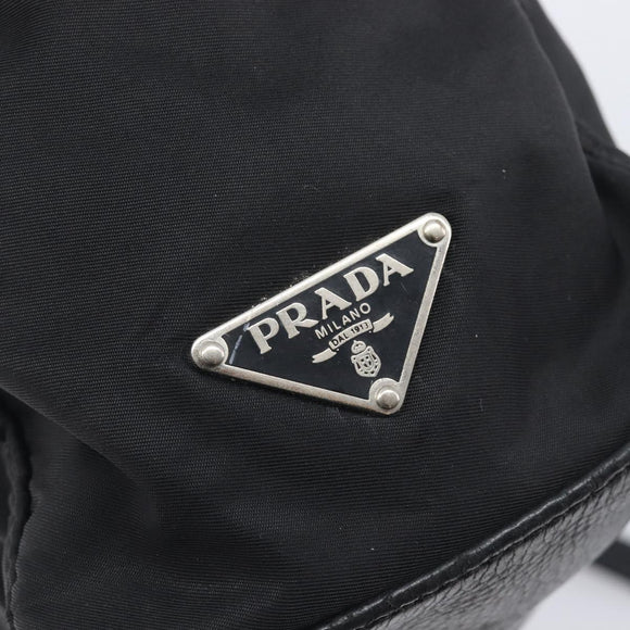 PRADA Shoulder Bag Nylon Black Silver Auth am13098A