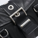 PRADA Shoulder Bag Nylon Black Silver Auth am13098A-17