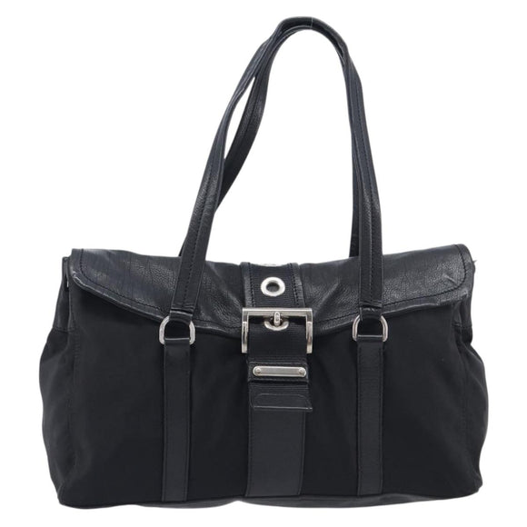 PRADA Shoulder Bag Nylon Black Silver Auth am13098A