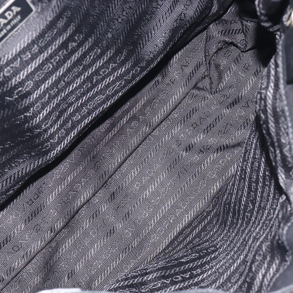 PRADA Shoulder Bag Nylon Black Silver Auth am13098A