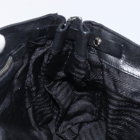 PRADA Shoulder Bag Nylon Black Silver Auth am13098A