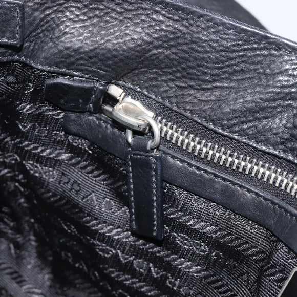 PRADA Shoulder Bag Nylon Black Silver Auth am13098A