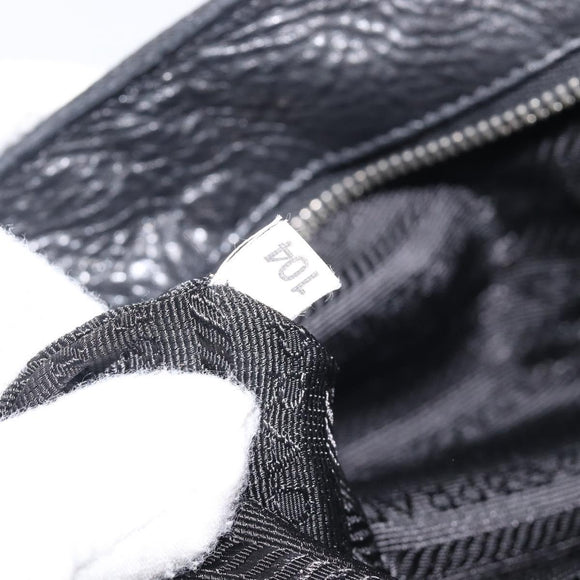 PRADA Shoulder Bag Nylon Black Silver Auth am13098A