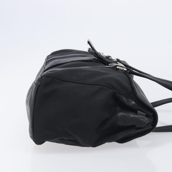 PRADA Shoulder Bag Nylon Black Silver Auth am13098A