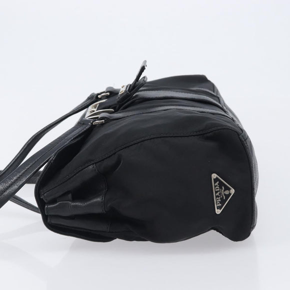 PRADA Shoulder Bag Nylon Black Silver Auth am13098A
