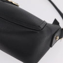 GUCCI Abbey Shoulder Bag Leather Black Gold Tone 130939 Auth am13107V-11