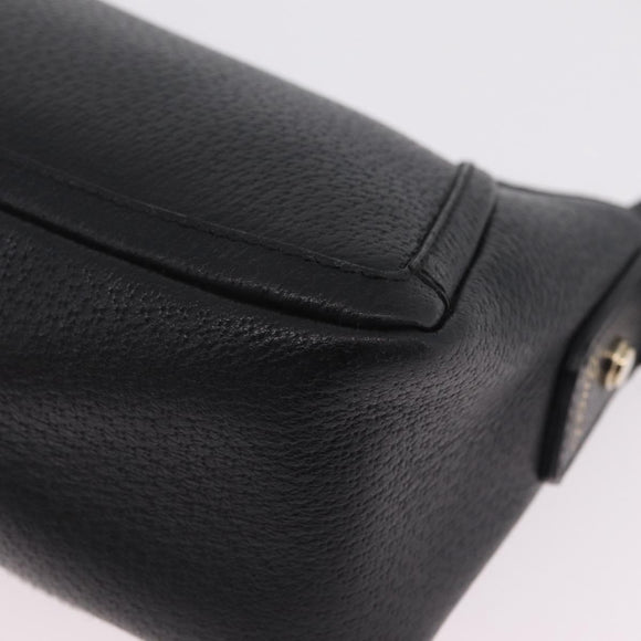GUCCI Abbey Shoulder Bag Leather Black Gold Tone 130939 Auth am13107V