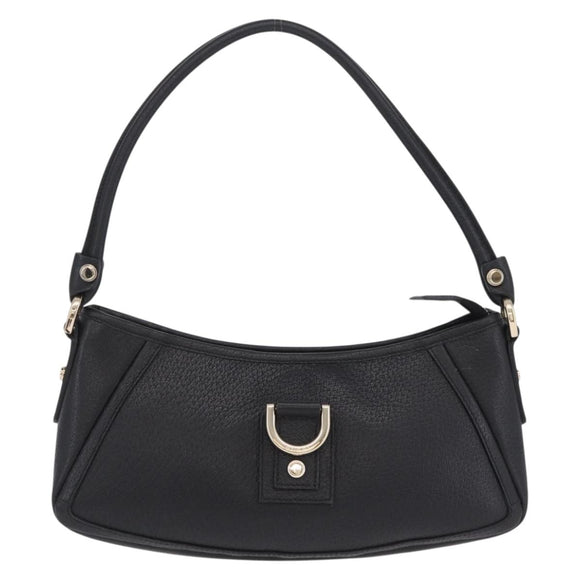 GUCCI Abbey Shoulder Bag Leather Black Gold Tone 130939 Auth am13107V