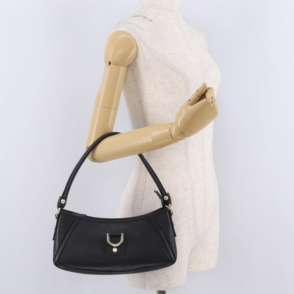 GUCCI Abbey Shoulder Bag Leather Black Gold Tone 130939 Auth am13107V