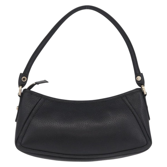 GUCCI Abbey Shoulder Bag Leather Black Gold Tone 130939 Auth am13107V
