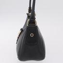 GUCCI Abbey Shoulder Bag Leather Black Gold Tone 130939 Auth am13107V-4