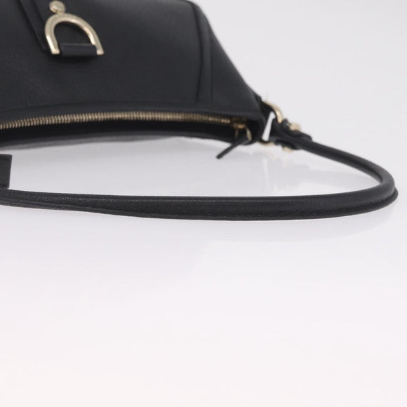 GUCCI Abbey Shoulder Bag Leather Black Gold Tone 130939 Auth am13107V