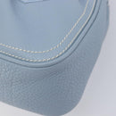 CELINE Hand Bag Leather Light Blue Gold Tone Auth am13108V-10