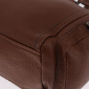 PRADA Hand Bag Leather Brown Silver Auth am13109SAV-14