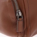 PRADA Hand Bag Leather Brown Silver Auth am13109SAV-18