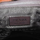 PRADA Hand Bag Leather Brown Silver Auth am13109SAV-20