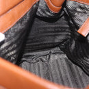 PRADA Hand Bag Leather Brown Silver Auth am13109SAV-23