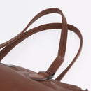 PRADA Hand Bag Leather Brown Silver Auth am13109SAV-8