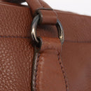PRADA Hand Bag Leather Brown Silver Auth am13109SAV-9