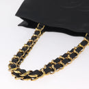 CHANEL COCO Mark Chain Tote Bag Lamb Skin Black Gold Tone CC Auth am13114V-7