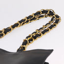 CHANEL COCO Mark Chain Tote Bag Lamb Skin Black Gold Tone CC Auth am13114V-8
