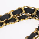 CHANEL COCO Mark Chain Tote Bag Lamb Skin Black Gold Tone CC Auth am13114V-9