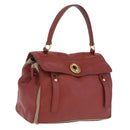 Saint Laurent Muse To Hand Bag Leather Brown Gold Tone 229680 Auth am13115A-1
