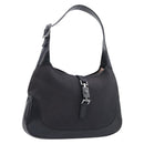 GUCCI Jackie Shoulder Bag Canvas Black Silver 001 3306 Auth am13126V-1