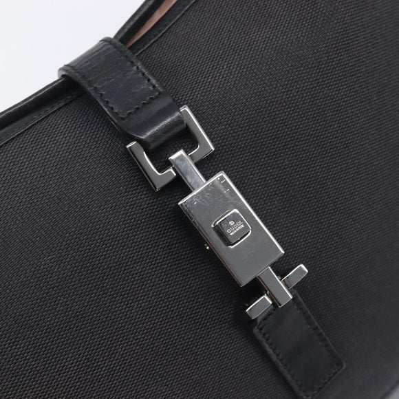 GUCCI Jackie Shoulder Bag Canvas Black Silver 001 3306 Auth am13126V