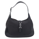 GUCCI Jackie Shoulder Bag Canvas Black Silver 001 3306 Auth am13126V-2