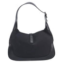 GUCCI Jackie Shoulder Bag Canvas Black Silver 001 3306 Auth am13126V-3