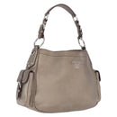 PRADA Shoulder Bag Leather Gold Silver Auth am13129V-1