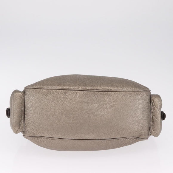 PRADA Shoulder Bag Leather Gold Silver Auth am13129V