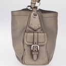 PRADA Shoulder Bag Leather Gold Silver Auth am13129V-5