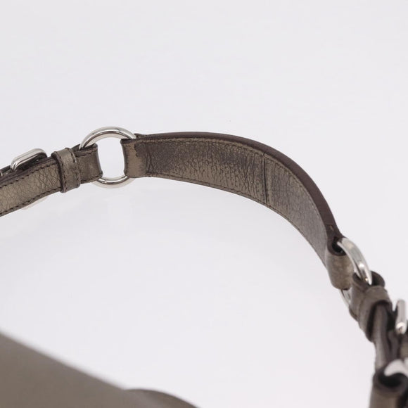 PRADA Shoulder Bag Leather Gold Silver Auth am13129V
