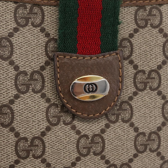 GUCCI GG Supreme Web Sherry Line Shoulder Bag PVC Brown 904 02 026 Auth am13133A
