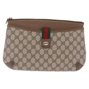 GUCCI GG Supreme Web Sherry Line Shoulder Bag PVC Brown 904 02 026 Auth am13133A-2