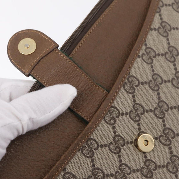 GUCCI GG Supreme Web Sherry Line Shoulder Bag PVC Brown 904 02 026 Auth am13133A