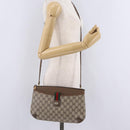 GUCCI GG Supreme Web Sherry Line Shoulder Bag PVC Brown 904 02 026 Auth am13133A-25