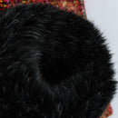 Saint Laurent Tweed Jacket Fur Multicolor Black Auth am13138V-13