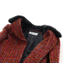 Saint Laurent Tweed Jacket Fur Multicolor Black Auth am13138V-14