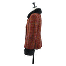Saint Laurent Tweed Jacket Fur Multicolor Black Auth am13138V-4